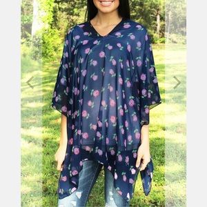 Navy Romance On My Mind Poncho